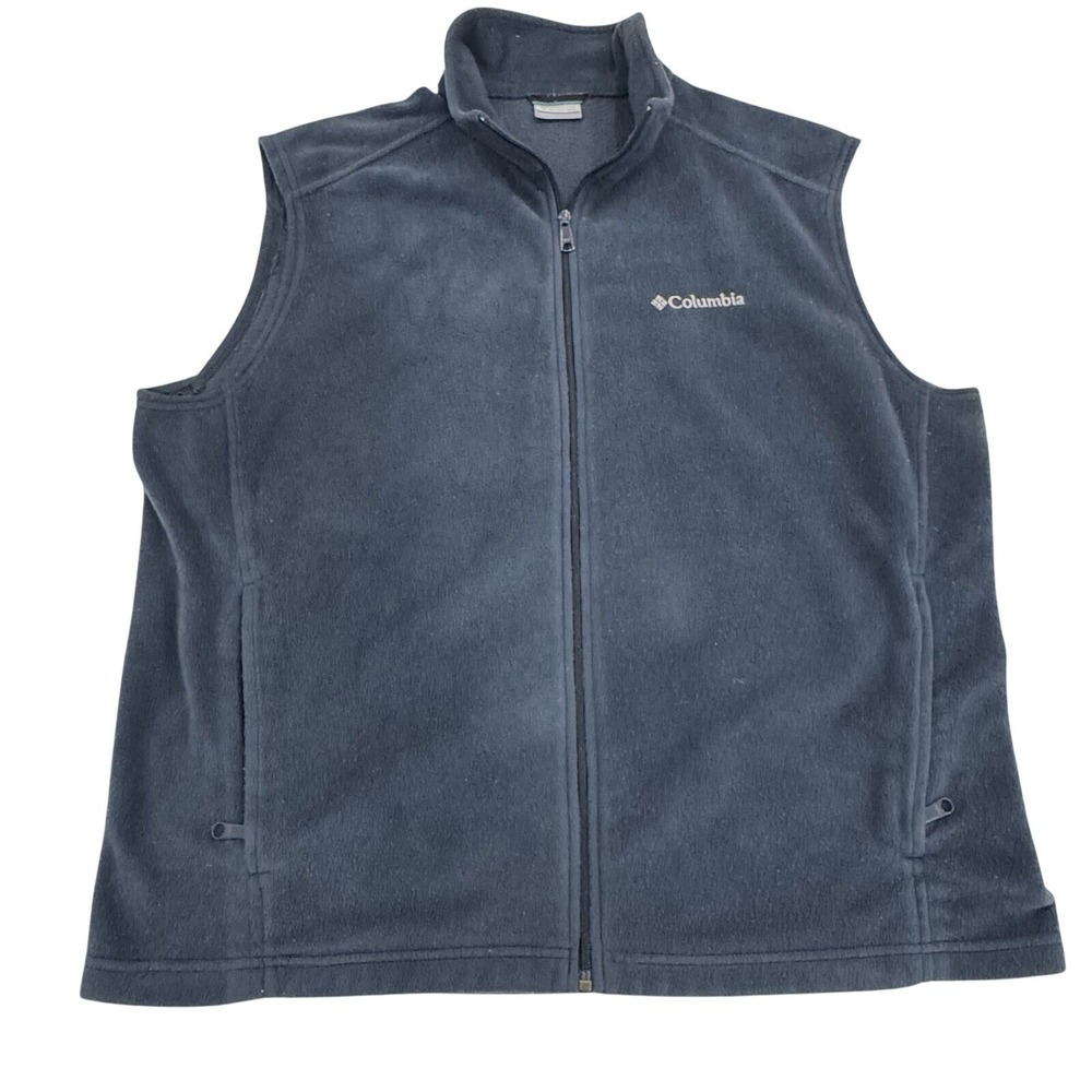 Columbia Fleece Vest Mens XL Full Zip‎ Blue Outdoor Hiking Gorpcore Layer